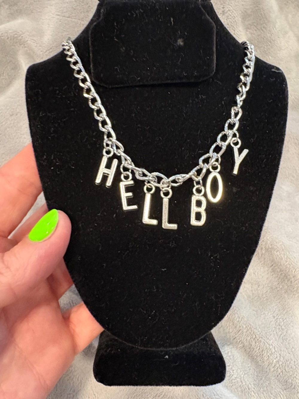 Silver Letter Charm Chain Necklace - HELLOBY Style